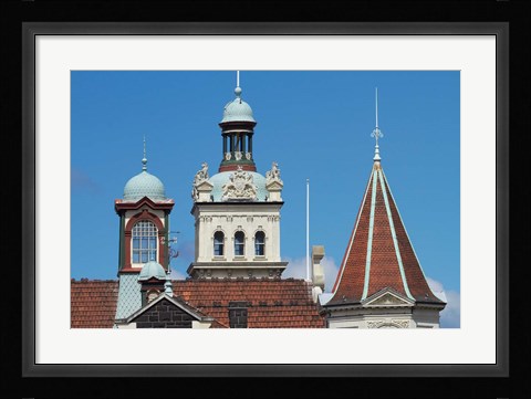 Framed Turrets, Spires &amp; Clock Tower, Historic Railway Station, Dunedin, South Island, New Zealand Print