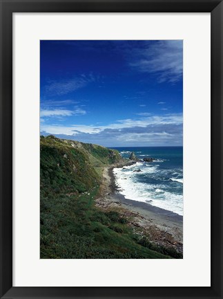 Framed New Zealand, South Island, Cape Foulwind coastline Print