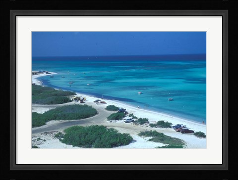 Framed Palm Beach,  Aruba, Caribbean Print
