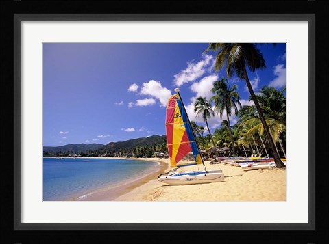 Framed Carlisle Bay Beach, Antigua Print