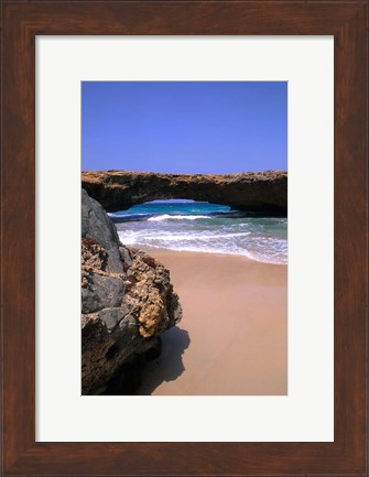 Framed Natural Beach Bridge, Aruba, Caribbean Print