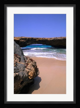 Framed Natural Beach Bridge, Aruba, Caribbean Print