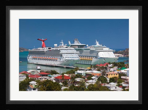 Framed Antigua, St Johns, Heritage Quay, Cruise ship area Print