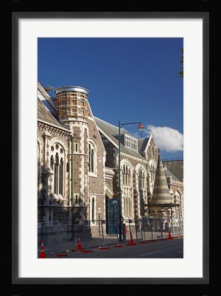 Framed Earthquake damaged Arts Centre, Christchurch, Canterbury, South Island, New Zealand Print