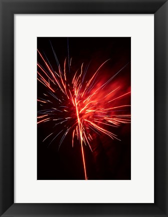 Framed Fireworks Display, Mid-Winter Carnival, Dunedin, New Zealand Print