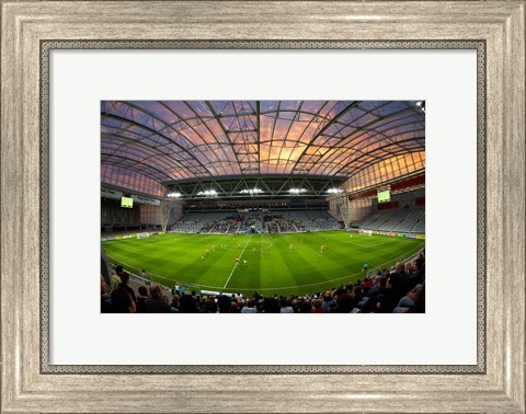 Framed Football game, Forsyth Barr Stadium, Dunedin, South Island, New Zealand - fisheye Print