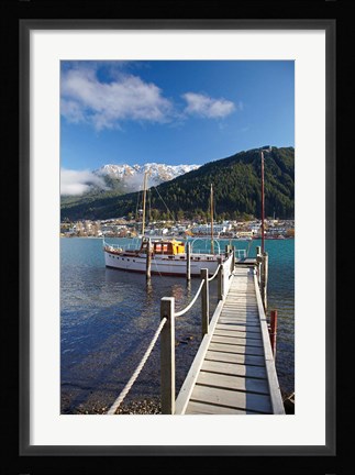 Framed Jetty, Queenstown Bay, Queenstown, South Island, New Zealand Print