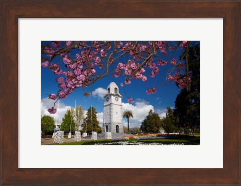 Framed Memorial Clock Tower, Seymour Square, Marlborough, South Island, New Zealand (horizontal) Print