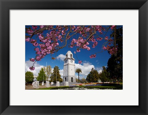 Framed Memorial Clock Tower, Seymour Square, Marlborough, South Island, New Zealand (horizontal) Print