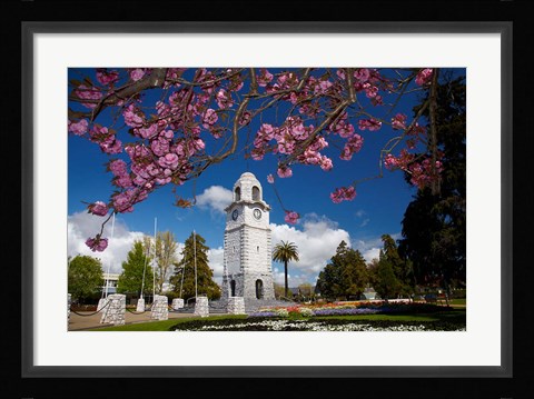 Framed Memorial Clock Tower, Seymour Square, Marlborough, South Island, New Zealand (horizontal) Print