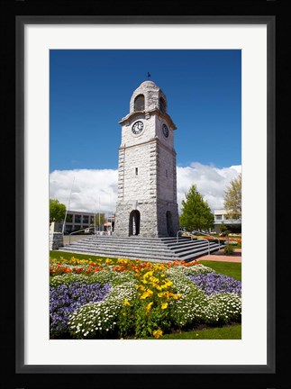 Framed Memorial Clock Tower, Seymour Square, Marlborough, South Island, New Zealand (vertical) Print