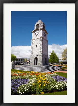 Framed Memorial Clock Tower, Seymour Square, Marlborough, South Island, New Zealand (vertical) Print