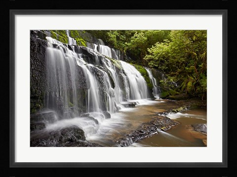 Framed Purakaunui Falls, Catlins, South Otago, South Island, New Zealand Print