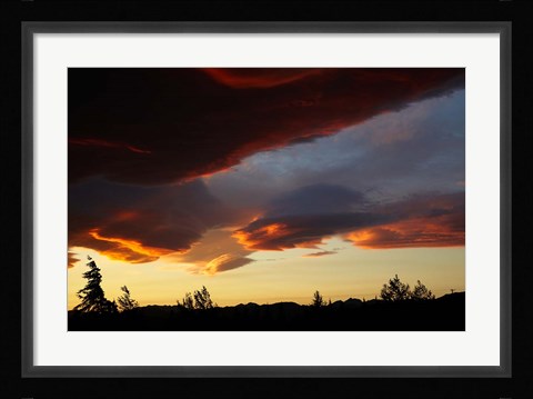 Framed Spectacular sunset over Mossburn, Southland, South Island, New Zealand Print