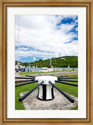 Framed Capstan, Nelson&#39;s Dockyard, Antigua, Caribbean Print