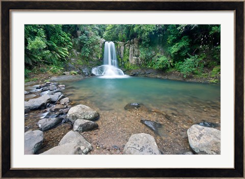 Framed New Zealand, North Island, Coromandel Peninsula, Waiau Falls Print