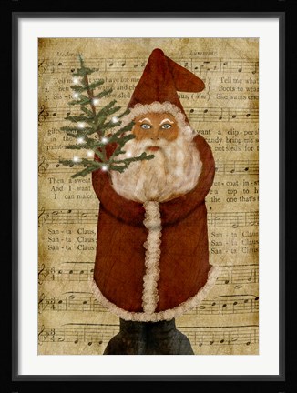 Framed Old Time Santa Print