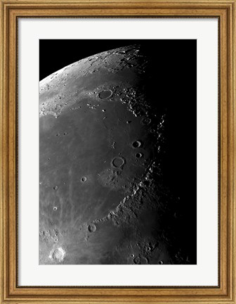 Framed Craters Copernicus, Plato, Eratosthenes, and Archimedes near the Montes Apenninus Mountain Range Print