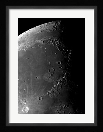Framed Craters Copernicus, Plato, Eratosthenes, and Archimedes near the Montes Apenninus Mountain Range Print