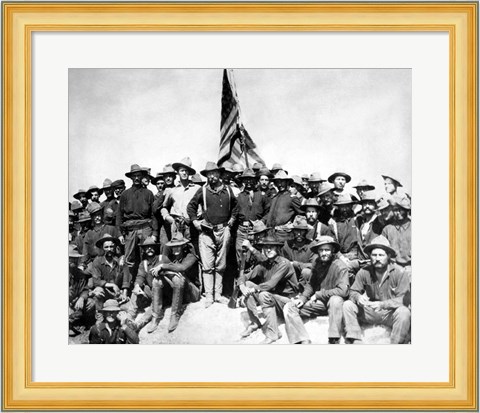 Framed Colonel Theodore Roosevelt and The Rough Riders Print
