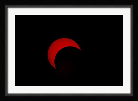 Framed Partial Solar Eclipse (red sun) Print