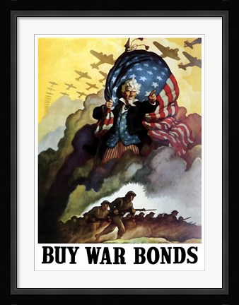 Framed Uncle Sam Urging Troops into Battle Print