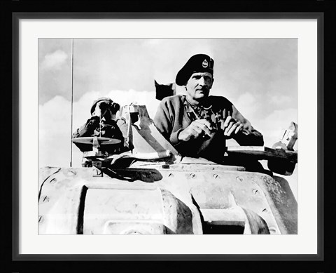 Framed Field Marshal Bernard Law Montgomery in his Tank Print