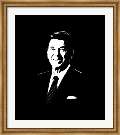Framed Vector Portrait of President Ronald Reagan Print