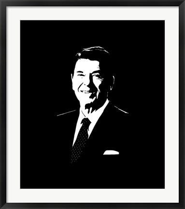 Framed Vector Portrait of President Ronald Reagan Print