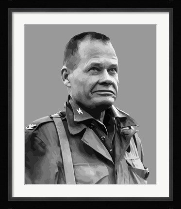 Framed Lieutenant General Lewis Burwell Chesty Puller Print