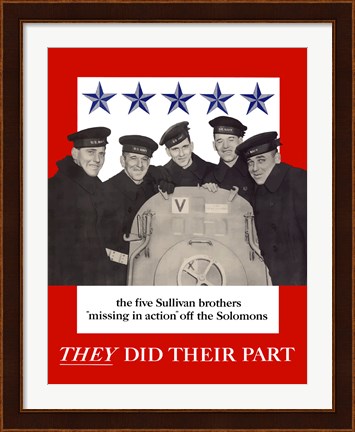 Framed Sullivan Brothers - They Did Their Part Print