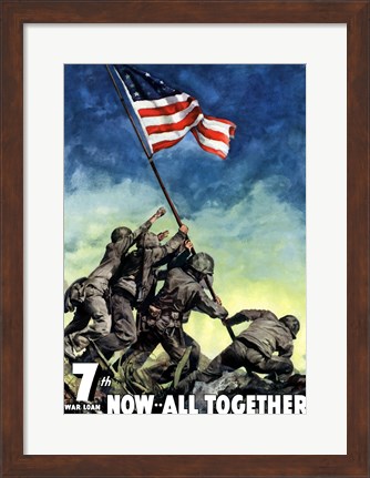 Framed 7th War Loan...Now All Together Print