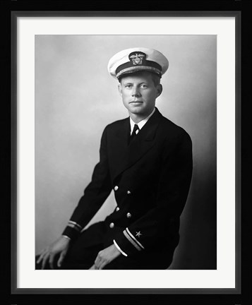 Framed John F Kennedy in his Navy Uniform Print