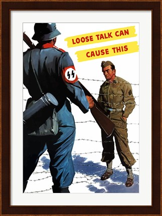Framed Loose Talk (War Propoganda Snake Poster) Print