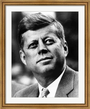 Framed Vector Portrait of John F Kennedy Print