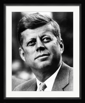 Framed Vector Portrait of John F Kennedy Print