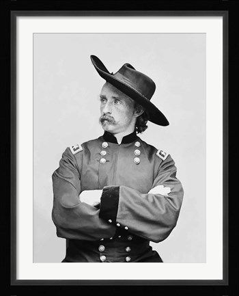 Framed General George Armstrong Custer Print