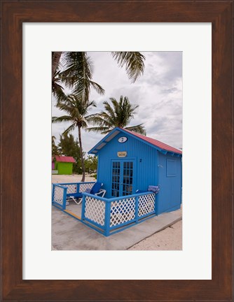 Framed Bahamas, Eleuthera, Princess Cays, beach bungalow Print
