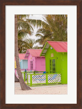 Framed Beach bungalow, Princess Cays, Eleuthera, Bahamas Print