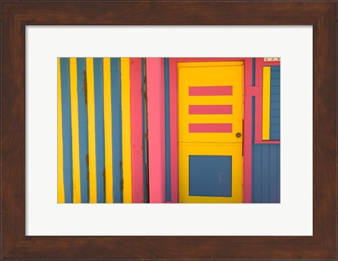 Framed Colorful Doorway, New Providence Island, Bahamas, Caribbean Print