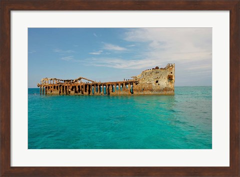 Framed Cement shipwreck, Barnett Harbour, Bahamas Print