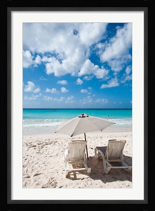 Framed Carib Beach Barbados, Caribbean Print