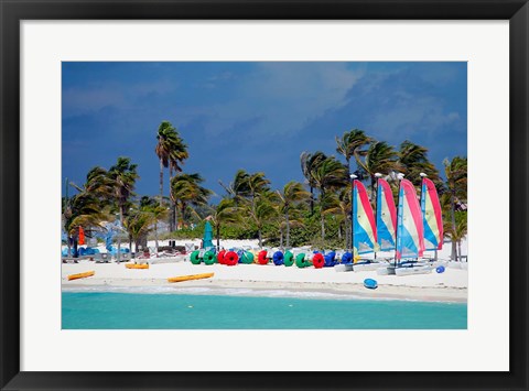 Framed Watercraft Rentals at Castaway Cay, Bahamas, Caribbean Print