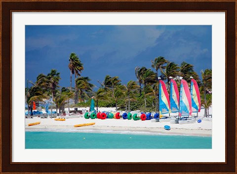 Framed Watercraft Rentals at Castaway Cay, Bahamas, Caribbean Print