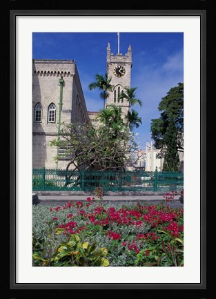Framed Government House, Bridgetown, Barbados, Caribbean Print