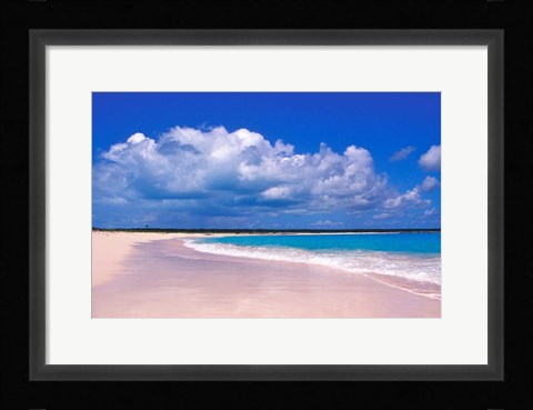 Framed Pink Sand Beach, Harbour Island, Bahamas Print