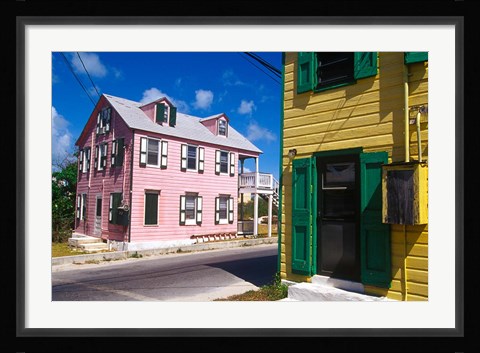 Framed Colorful Loyalist Home, Governor's Harbour, Eleuthera Island, Bahamas Print