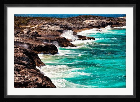 Framed Ocean View from Warderick Cay, Day Land &amp; Sea Park, Exuma, Bahamas Print