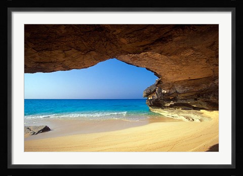 Framed Cave at French Bay, San Salvador Island, Bahamas Print
