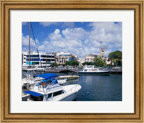 Framed Careenage, Bridgetown, Barbados, Caribbean Print